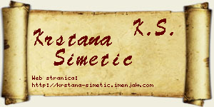 Krstana Simetić vizit kartica